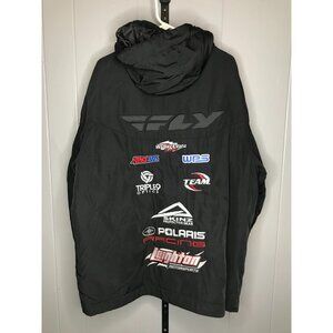 Fly Racing Snowmobile Jacket Quilted Sponsor Racing Coat Hooded sz XL